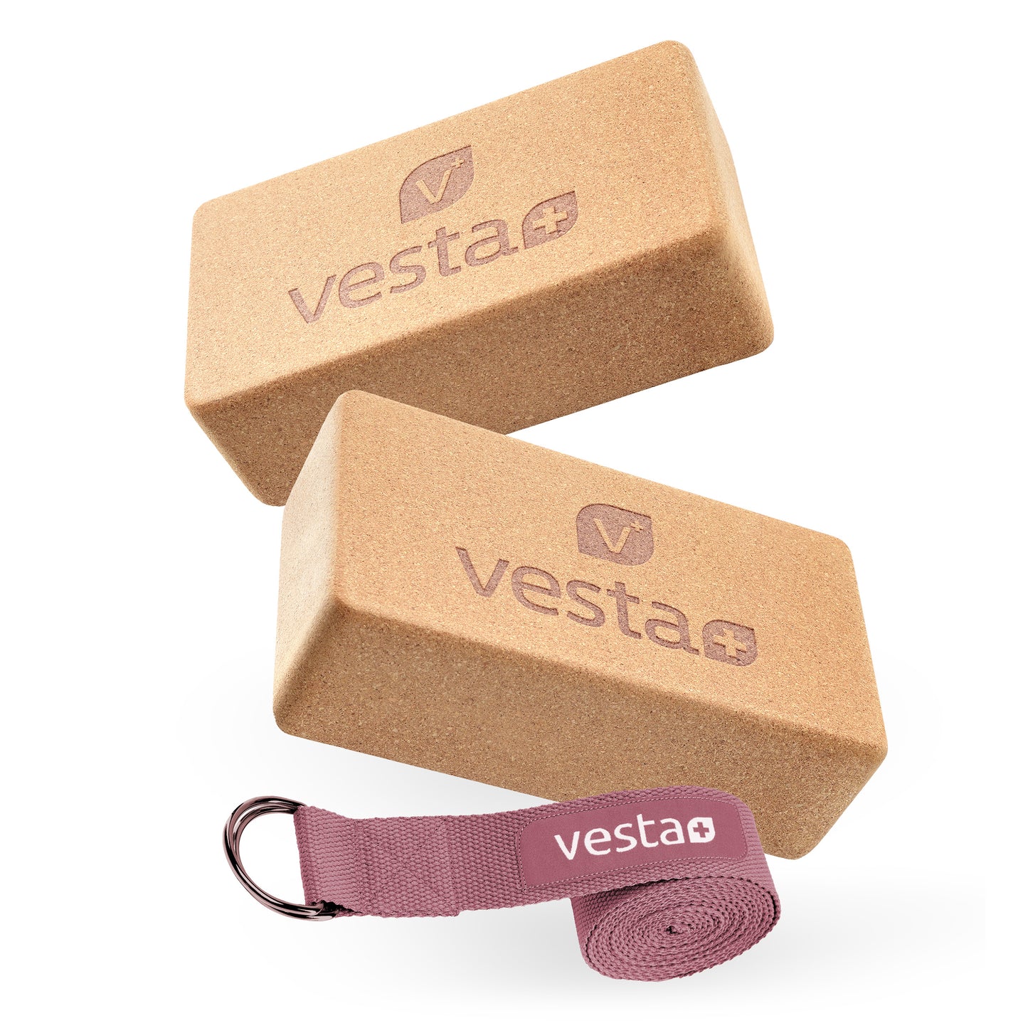 Yoga block set with strap